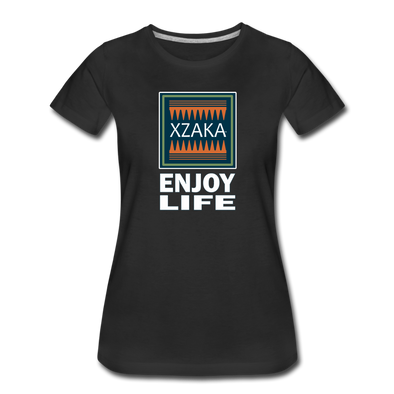 XZAKA - Women "Enjoy Life" Motivational T-Shirt - W2106 - black