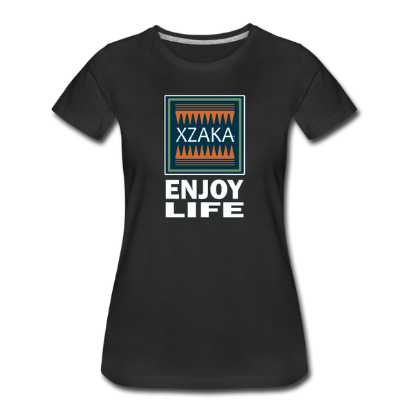 XZAKA - Women "Enjoy Life" Motivational T-Shirt - W2106 - black