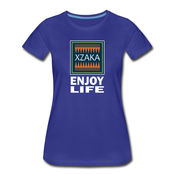 XZAKA - Women "Enjoy Life" Motivational T-Shirt - W2106 - royal blue