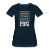 XZAKA - Women "Enjoy Life" Motivational T-Shirt - W2106 - deep navy