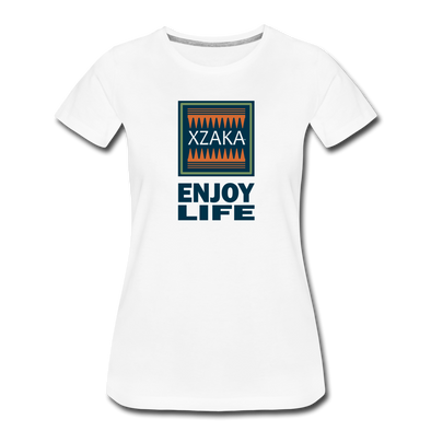 XZAKA - Women "Enjoy Life" Motivational T-Shirt - W2105 - white