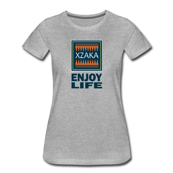 XZAKA - Women "Enjoy Life" Motivational T-Shirt - W2105 - heather gray