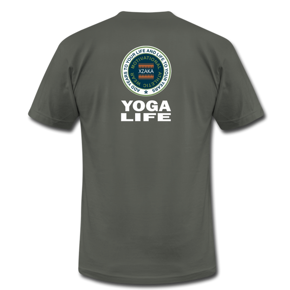 XZAKA - Women "Yoga Life" Motivational T-Shirt - W2106 - asphalt