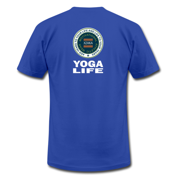 XZAKA - Women "Yoga Life" Motivational T-Shirt - W2106 - royal blue