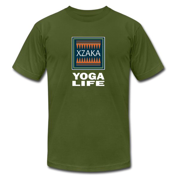 XZAKA - Women "Yoga Life" Motivational T-Shirt - W2106 - olive