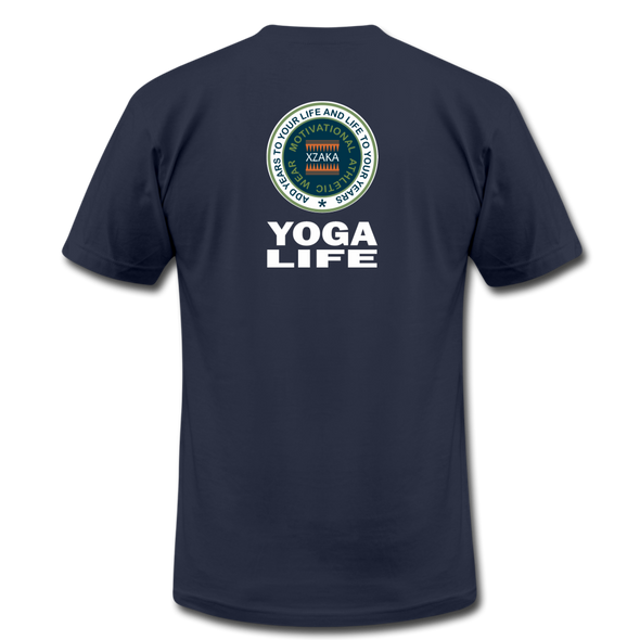 XZAKA - Women "Yoga Life" Motivational T-Shirt - W2106 - navy