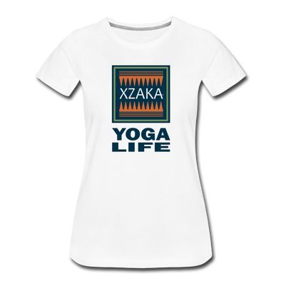 XZAKA - Women "Yoga Life" Motivational T-Shirt - W2107 - white