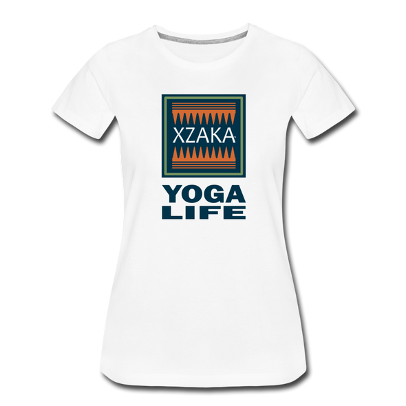 XZAKA - Women "Yoga Life" Motivational T-Shirt - W2107 - white