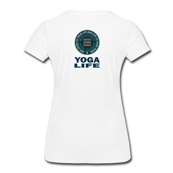 XZAKA - Women "Yoga Life" Motivational T-Shirt - W2107 - white