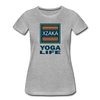 XZAKA - Women "Yoga Life" Motivational T-Shirt - W2107 - heather gray