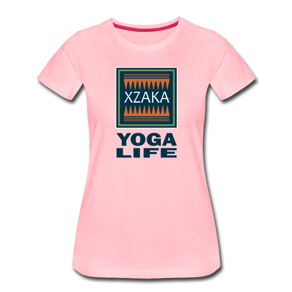 XZAKA - Women "Yoga Life" Motivational T-Shirt - W2107 - pink