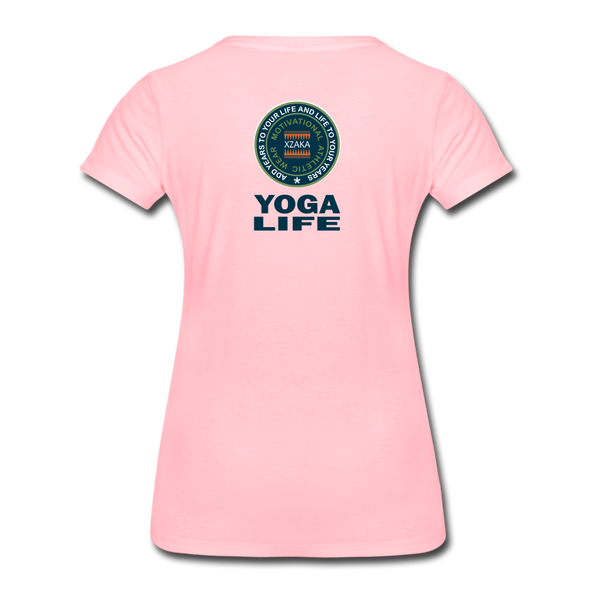 XZAKA - Women "Yoga Life" Motivational T-Shirt - W2107 - pink