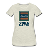 XZAKA - Women "Yoga Life" Motivational T-Shirt - W2107 - heather oatmeal