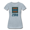 XZAKA - Women "Yoga Life" Motivational T-Shirt - W2107 - heather ice blue