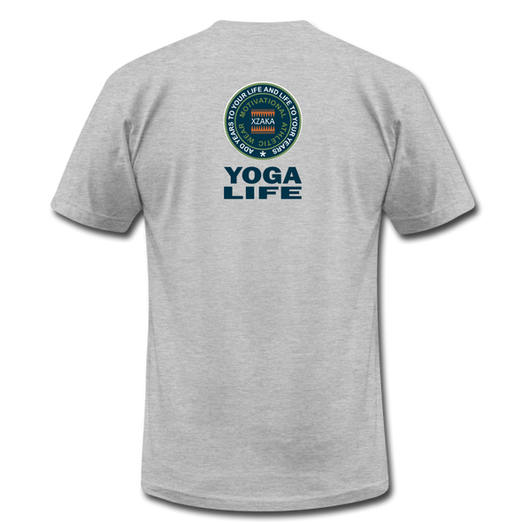 XZAKA - Women "Yoga Life" Motivational T-Shirt - W2108 - heather gray