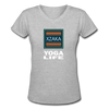 XZAKA - Women "Yoga Life" Motivational V-Neck T-Shirt - W2112 - gray