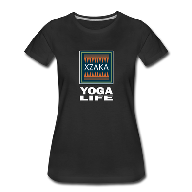 XZAKA - Women "Yoga Life" Motivational T-Shirt - W2107 - black