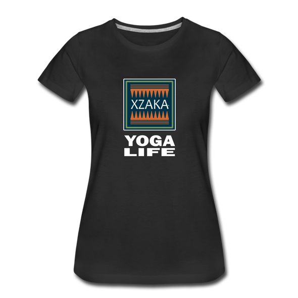 XZAKA - Women "Yoga Life" Motivational T-Shirt - W2107 - black