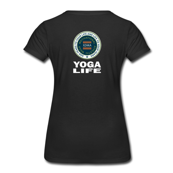 XZAKA - Women "Yoga Life" Motivational T-Shirt - W2107 - black