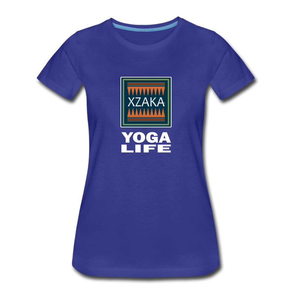 XZAKA - Women "Yoga Life" Motivational T-Shirt - W2107 - royal blue