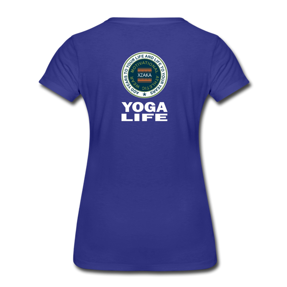 XZAKA - Women "Yoga Life" Motivational T-Shirt - W2107 - royal blue