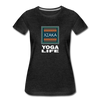 XZAKA - Women "Yoga Life" Motivational T-Shirt - W2107 - charcoal gray