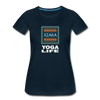 XZAKA - Women "Yoga Life" Motivational T-Shirt - W2107 - deep navy