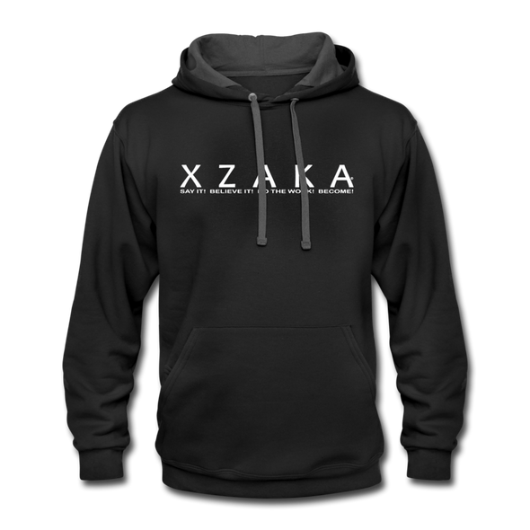 XZAKA Men "Say It" Motivational Hoodie - M7135 - black/asphalt