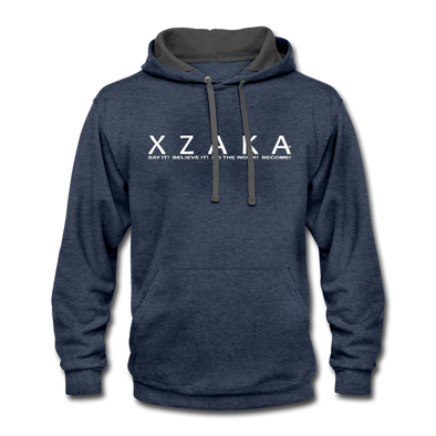 XZAKA Men "Say It" Motivational Hoodie - M7135 - indigo heather/asphalt