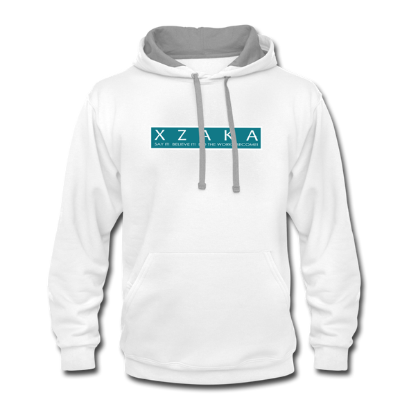 XZAKA Men "Say it" Motivational Hoodie - M7134 - white/gray