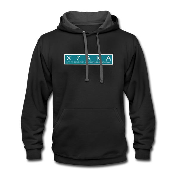 XZAKA Men "Say it" Motivational Hoodie - M7134 - black/asphalt