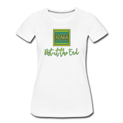 XZAKA - Women "Rest At The End" Motivational T-Shirt - W2113 - white