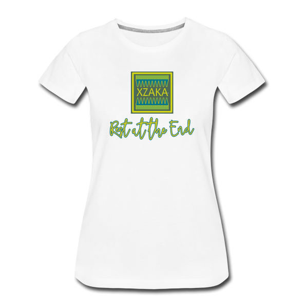 XZAKA - Women "Rest At The End" Motivational T-Shirt - W2113 - white