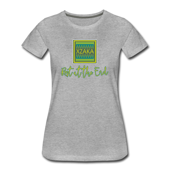 XZAKA - Women "Rest At The End" Motivational T-Shirt - W2113 - heather gray