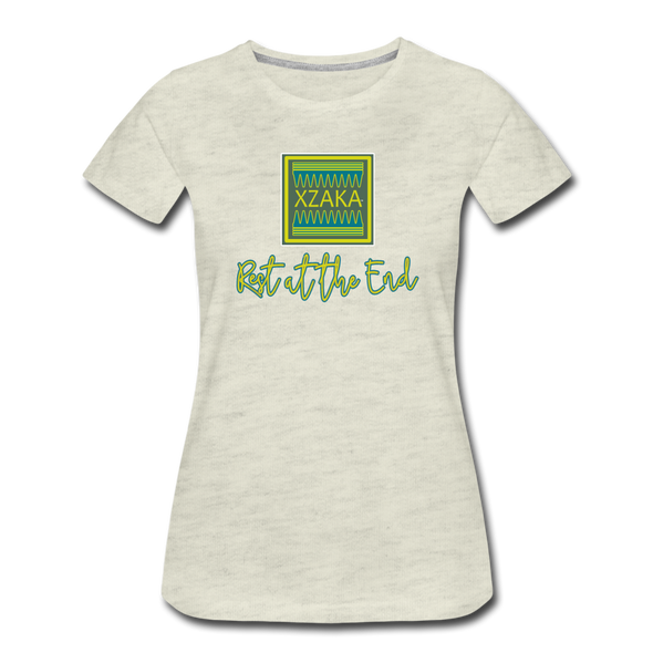 XZAKA - Women "Rest At The End" Motivational T-Shirt - W2113 - heather oatmeal