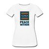 XZAKA - Women "Peace Within" Motivational V-Neck T-Shirt - W2114 - white