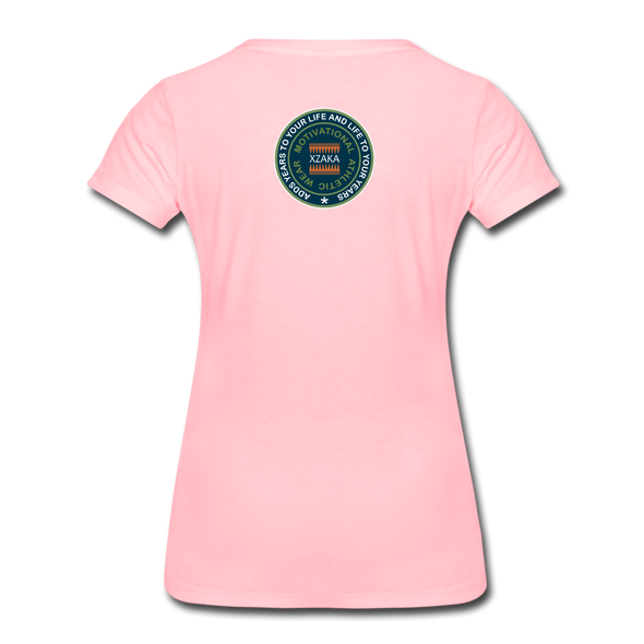 XZAKA - Women "Peace Within" Motivational V-Neck T-Shirt - W2114 - pink