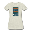 XZAKA - Women "Peace Within" Motivational V-Neck T-Shirt - W2114 - heather oatmeal