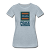 XZAKA - Women "Peace Within" Motivational V-Neck T-Shirt - W2114 - heather ice blue