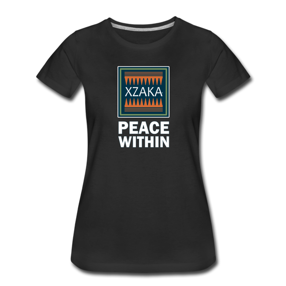 XZAKA - Women "Peace Within" Motivational T-Shirt - W2114 - black