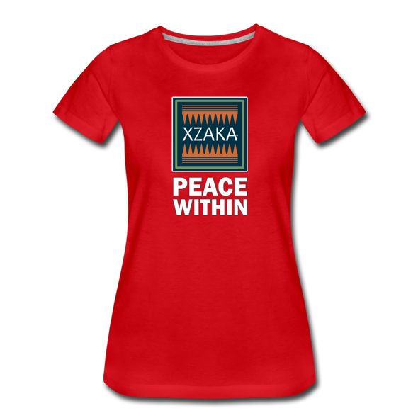 XZAKA - Women "Peace Within" Motivational T-Shirt - W2114 - red