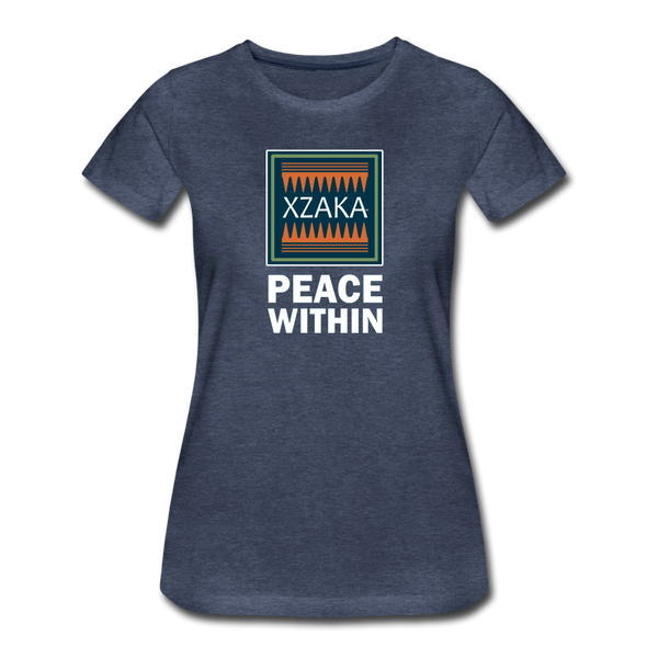 XZAKA - Women "Peace Within" Motivational T-Shirt - W2114 - heather blue