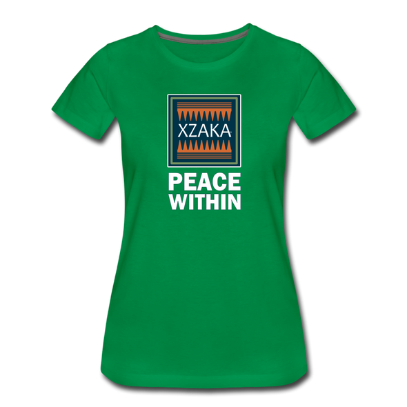 XZAKA - Women "Peace Within" Motivational T-Shirt - W2114 - kelly green