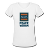 XZAKA - Women "Peace Within" Motivational V-Neck T-Shirt - W211 - white