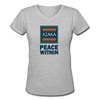 XZAKA - Women "Peace Within" Motivational V-Neck T-Shirt - W211 - gray