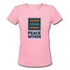 XZAKA - Women "Peace Within" Motivational V-Neck T-Shirt - W211 - pink