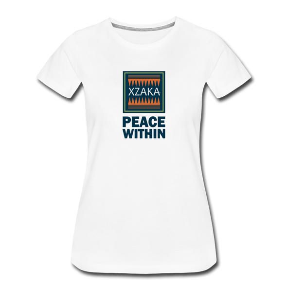 XZAKA - Women "Peace Within" Motivational T-Shirt - W2114 - white