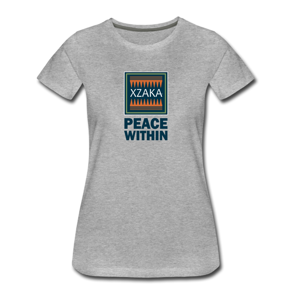 XZAKA - Women "Peace Within" Motivational T-Shirt - W2114 - heather gray