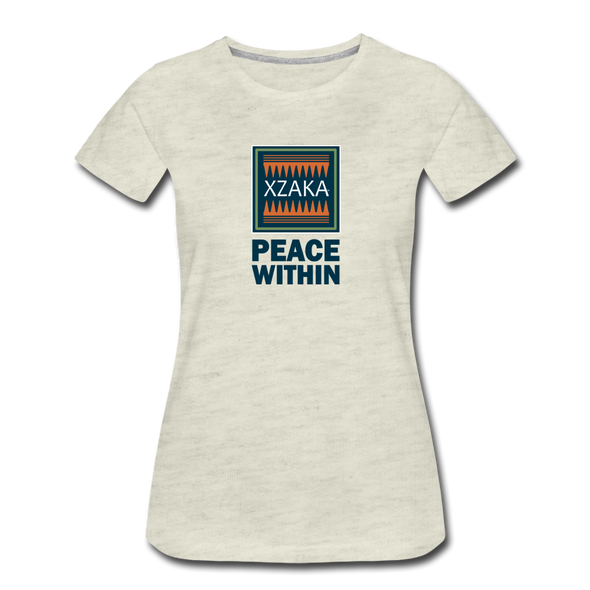 XZAKA - Women "Peace Within" Motivational T-Shirt - W2114 - heather oatmeal