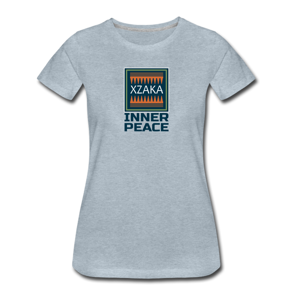 XZAKA - Women "Inner Peace" Motivational T-Shirt - W2117 - heather ice blue